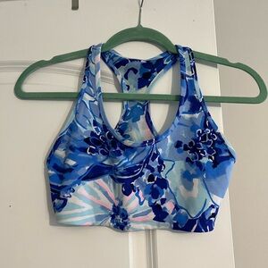 Lilly Pulitzer Blue Floral Sports Bra